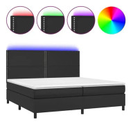 Maison Ribbbotten med madrass och LED Svart 200x200 cm