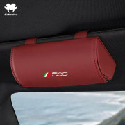 Bilinredning Nya bilglasögonlåda Läder Lyxhållare Solglasögonfodral För Fiat 500 500C 500X Auto Visir Styling Interiörtillbehör