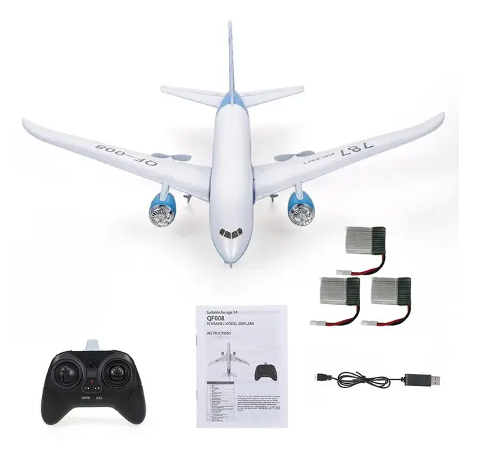 QF008 Boeing 787 fjärrkontroll flygplan Miniatyr modellplan 3CH 2.4G fjärrkontroll flygplan Diecast modell flygplan Samlarleksaker för pojkar