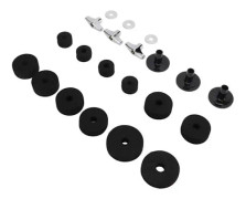 minifinker Drum Cymbal Filt Pad Ersättningsdelar Kit för musikinstrumenttillbehör Skin Grå Svart