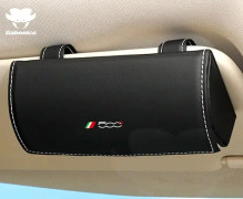 Bilinredning Nya bilglasögonlåda Läder Lyxhållare Solglasögonfodral För Fiat 500 500C 500X Auto Visir Styling Interiörtillbehör