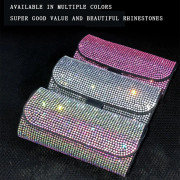 Bilinredning Diamond Bilglasögonfodral Solglasögonlåda Glasögonhållare Solskyddsglasögonfodral Bling Car Assessoires Interiör för kvinnor