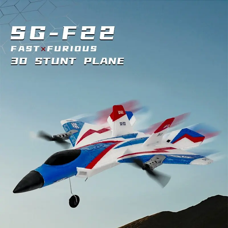 SG-F22 4K Fjärrkontroll Flygplan 3D Stuntplan Modell 2.4G Fjärrkontroll Fighter Glider Elektrisk Rc Flygplansleksaker För Barn Vuxna