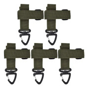 5 st/set Multifunktionell Handskhänge Spänne Justerbar Nylon Handskhake Säkerhetsklämma Militärgrön