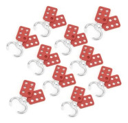 minifinker Tagout Hasp 10st Låsande Hasp 25mm/1.0in 6 hål Aluminium Röd för industri DIY-lås