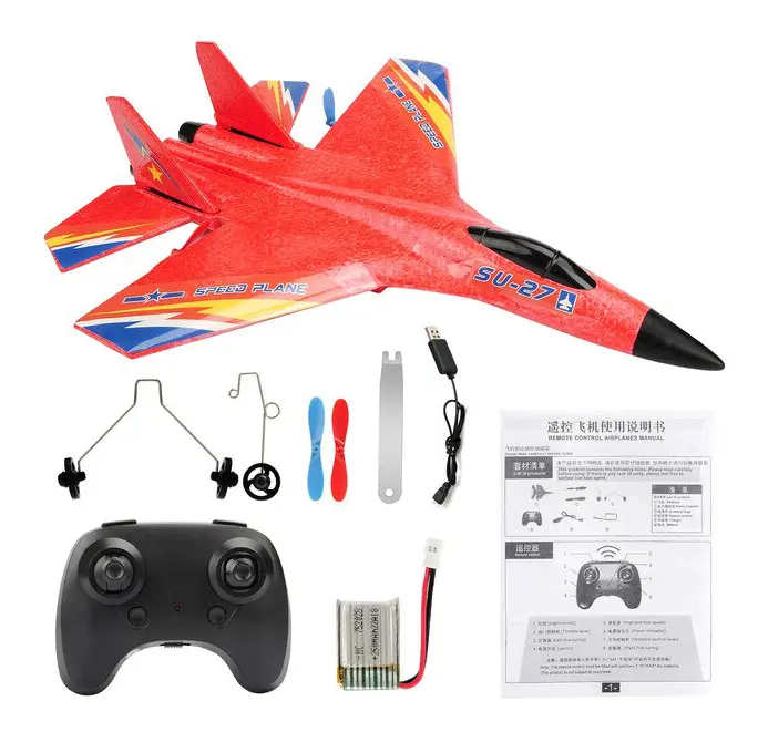 Fjärrkontroll AircraftSU-27 Flygplan Fjärrkontroll Helikopter 2.4G Fjärrkontroll Flygplan EPP Foam RC Vertikal Plan Barn Leksaker Presenter
