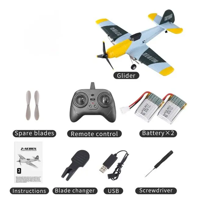 Fjärrkontroll Flygplan 2,4 GHz Dubbelmotor Epp Foam Glider Gyro stabiliseringssystem Fjärrkontroll Flygplan BF109 Fighter Toy Present för barn