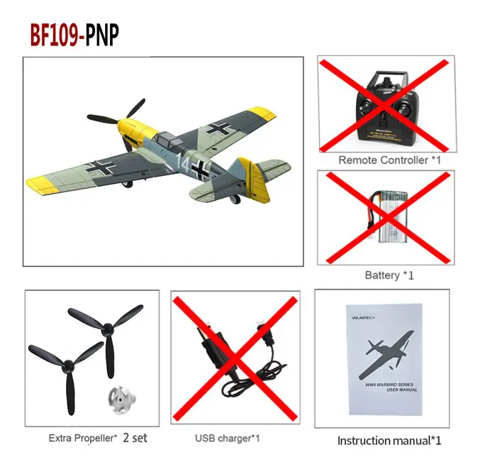 Fjärrkontroll Flygplan BF109 2,4 GHz 4CH 400 mm vingspann En nyckel U-sväng Aerobatic Fjärrkontroll Flygplan Warbird presentleksaker 761-11