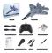 Fjärrkontroll FlygplanCamouflage Grey Glider 2.4G Fjärrkontroll Radiokontroll Fjärrkontroll Flygplan SU-35 EPP Foam Aircraft SU-57 Leksaker för b