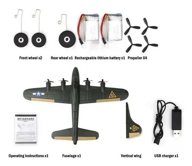 FX817 B17 Fjärrkontroll Flygplan Flygplan Fjärrkontrollplan Fast-Wing 2,4GHz Glider EPP Foam RTF RC-plan Flygplansleksaker för barn