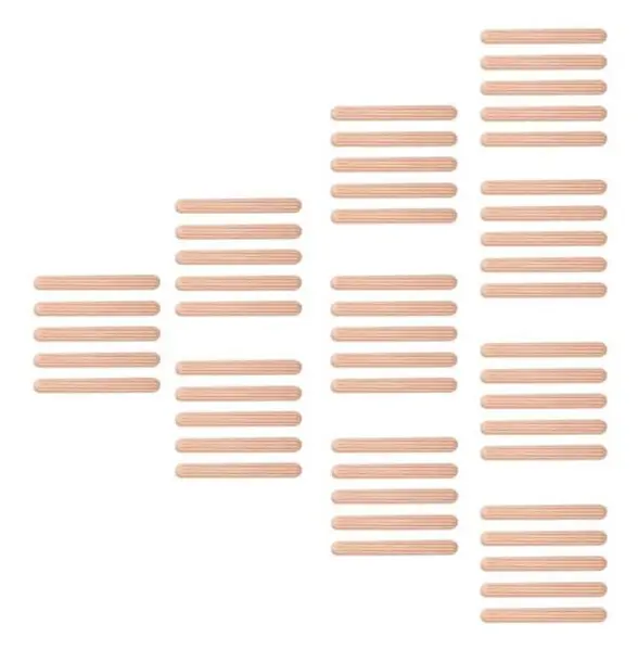 SURENHAP träpinnar M6 50-pack runda, räfflade träpinnar för skåplåda (M6 x 50) Gör-det-själv-tappstift
