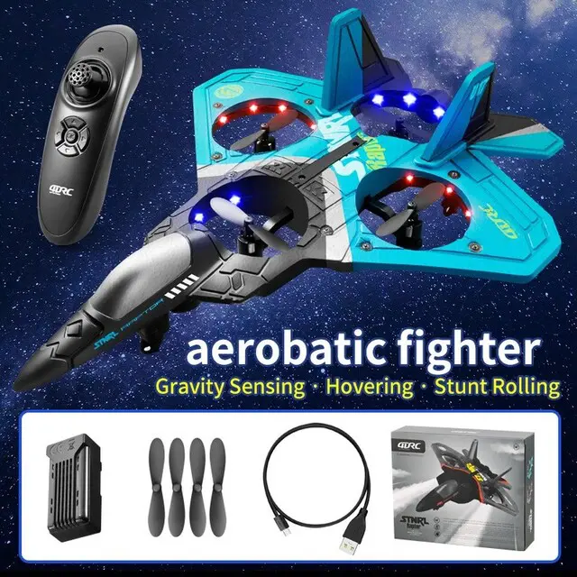 Barn RC Plane V17 Fjärrkontroll Flygplan 2.4G RC Fighter Hobby Plane Segelflygplan Flygplan EPP Foam Leksaker Barn Pojkar Present