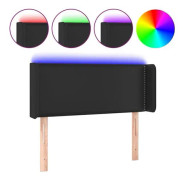 LED sänggavel Svart 83x16x78/88 cm Läder78 [cm]