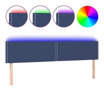 LED sänggavel Blå 200x5x78/88 cm Fabric78 - Klassisk - Tidlös