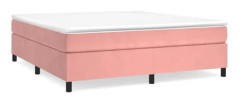 Rosa Lamellbädd med Rosa madrass 160x200 cm Sammet