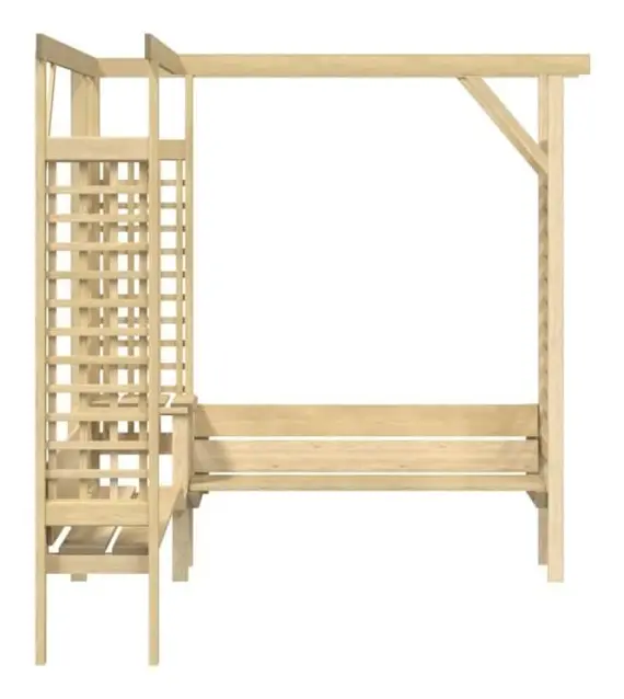 Hörnpergola med bänk Impregnerad furu Mothinessto LY3018