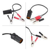 Bilbatteriklämma cigarettändaruttag adapter 12V extra strömklämmor minifinker xy4986