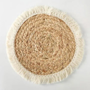4-pack runda bordsunderlägg 34 cm, värmeisolerande halkfria köksmattor för matsal, hem, restaurang, hotell