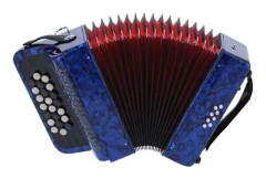 minifinker Accordion Accordian - Professionellt rörinstrument, 22 tangenter, 8 bas, för datordragspel mörkblå