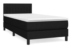 Maison Ribbbotten med madrass Svart 90x190 cm Tyg