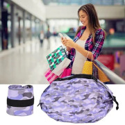 minifinker Shopping Bag Storage Bag High Capacity Shopping Bag Waterproof Single Boat Bag Camouflage Lila
