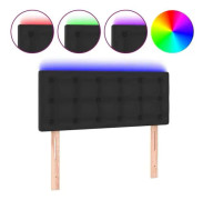 LED sänggavel Svart 90x5x78/88 cm Läder78 [cm]