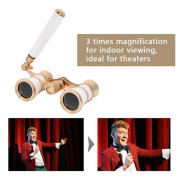 SURENHAP opera kikare 3X25 Opera Kikare Teleskop Teater Bärbar för kvinnor Flickor Barn Vit optiskt foto Vit