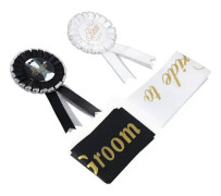 Bröllopsskärp Sash Brudgum att vara brud att vara Pin Badge Dekoration Party Foto Supply minifinker xy6746