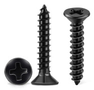 100 st rostfria skruvar 18-8 A2 försänkt huvud Ph 4 X 20 mm svarta självgängande skruvar rostfria svarta oxid DIY träskruv M4
