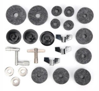 minifinker Trumma Filt Pads Kit 23st Drum Filt Pad Cymbals Kit Instrument för grå