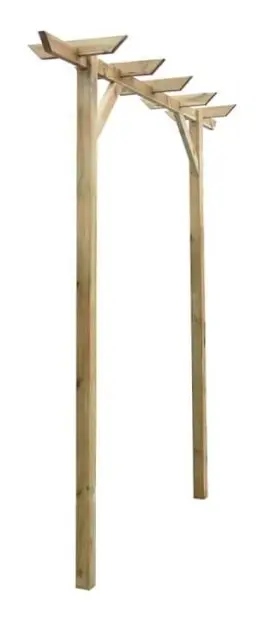 Trädgårdspergola - Omabeta - klassisk - brun - furu, grönimpregnerad - 200 x 40 x 205 cm (L x B x H) 7405148116171