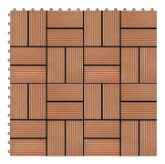 Terrassbricka 11 st WPC 30 x 30 cm 1 m² Färg Teak Mothinessto LY1675