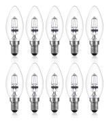 42w E14 C35 Dimbar Halogenlampa Ac 220-240v Varmvit 2700k E14 Transparent Halogenljuskälla (10st)