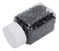 minifinker Hårförlängningsslingor Hårförlängningsring Silikonfodrad Micro Beads Hygiene Hår Svart