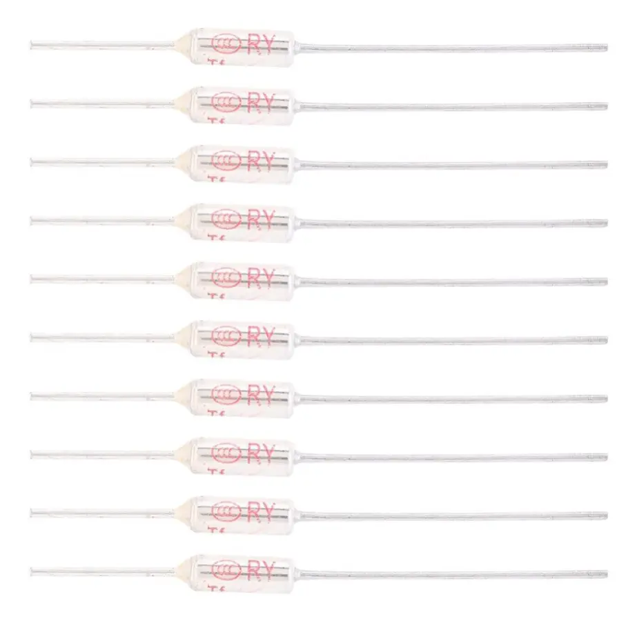 Termosäkring av metallskal 10 st - 250VAC 10A temperaturavstängningssäkring (TF) 72-250℃172℃