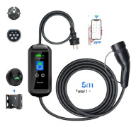 3,6KW Portabel EV-laddare, 5M Längd, Smart App-kontroll, TYPE2-kontakt,3,6KW T2 APP, TYP2