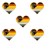 5-pack Bisexuell stolthet hjärtformad knappnålsbrosch pins flagga badge brosch märken