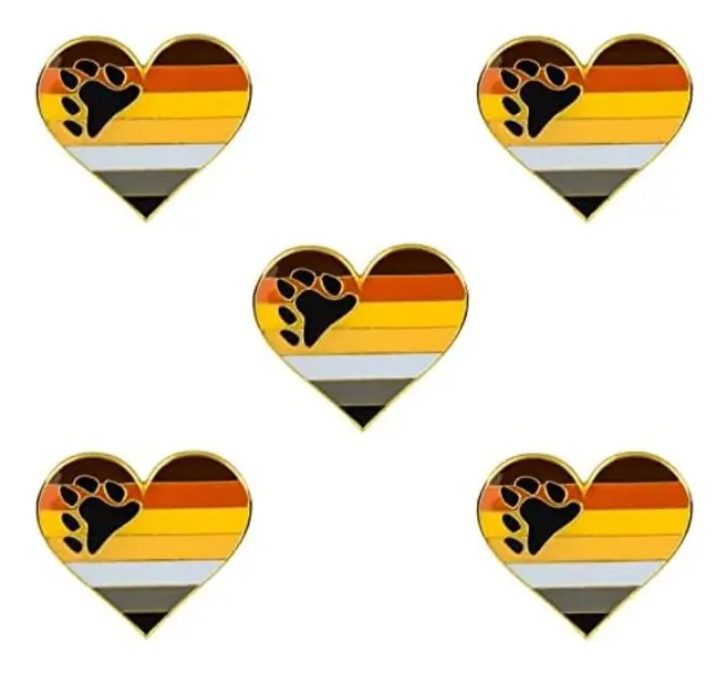 5-pack Bisexuell pride hjärtformade lapel pins flagga badge broscher märken