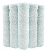 Set med 5 Spiralvattenfilterpatroner Anti-Sediment 9 3/4 tum - 20 mikron Kompatibla med 10-tumsfilter Tillverkade i Frankrike-cross