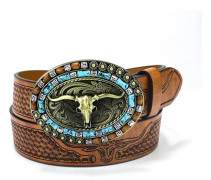 Western Cowboy Bälte Spänne Bälte för män 110CM