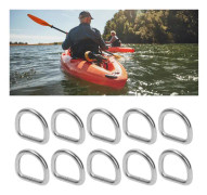 10 st 316 rostfritt stål D-ring sömlös svetsad hårdvara D spänne ring surfbräda kajak tillbehör 6mm 30x27x6mm/1.2x1.1x0.2in