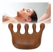 Precisionsmassage Kam med breda tänder, Främjar cirkulation Sandelträ Huvudmassager för ingen statisk massage, Ergonomisk design, Miljövänlig, Vattendroppe