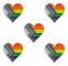 5-pack Bisexuell stolthet hjärtformad knappnålsbrosch pins flagga badge brosch märken