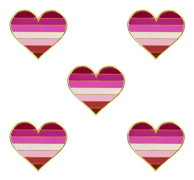 5-pack Bisexuell stolthet hjärtformad knappnålsbrosch pins flagga badge brosch mär
