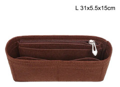 Multi-Pocket Women Insert Bag Handv?ska i filttyg Coffee Coffee L