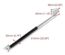 Hydrauliskt gångjärn Kraftlyftstöd för köksskåpsdörrar 50 kg gasfjäder Hållbar och justerbar 51 cm längd(blacksilver)