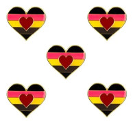 5-pack Bisexuell stolthet hjärtformade knappnålar broscher flaggmärke bro