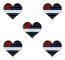 5-pack Bisexuell stolthet hjärtformad knappnålsbrosch pins flagga badge brosch märken