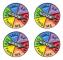 4 Färgglada Skivspelar-Nålbadges Roterande Emalsbroscher Lyckohjul Badges Söta Emalsnålar Badges Roliga Emalsbadges Badges Jacka Badge Väskor Brosch