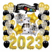 Dekorationer för examensfest 2023 Grattis Latexballonger Folieballonger Kits Bahz6069
